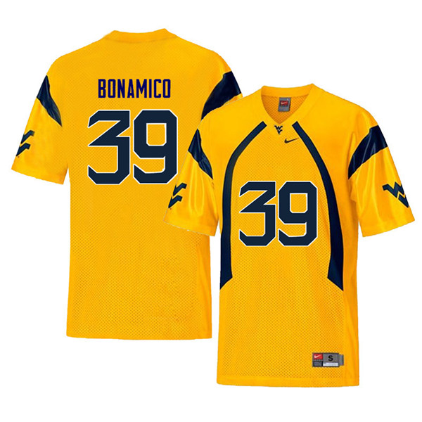 Men #39 Dante Bonamico West Virginia Mountaineers Retro College Football Jerseys Sale-Yellow